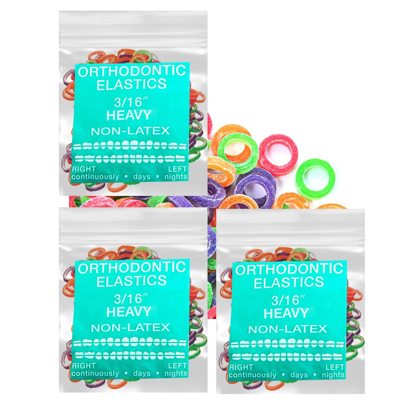 Neon non-Latex 3 Packs 100 Count (Pack of 3), 3/16» (4.7mm), Heavy 6.5 Oz