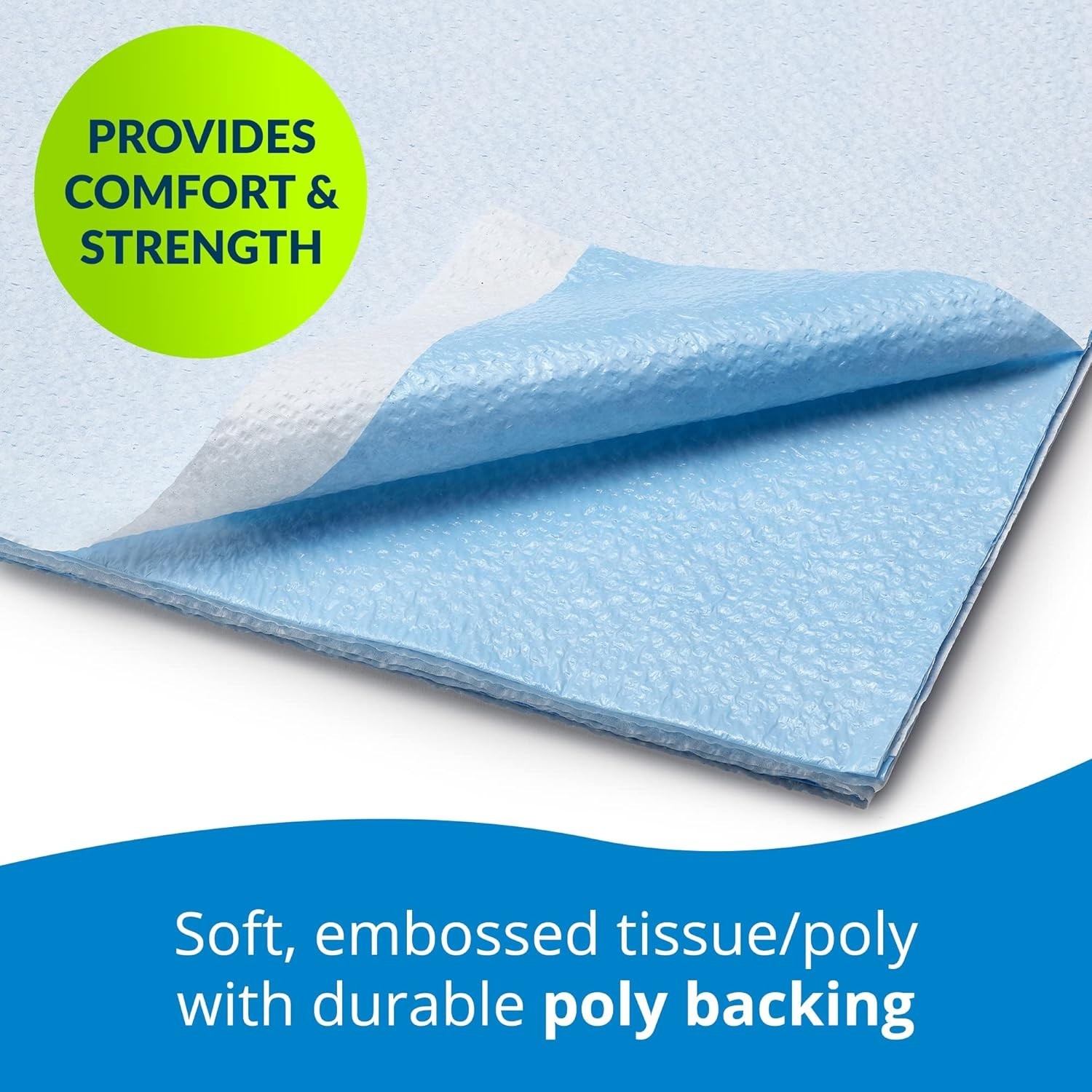 Avalon 1-Ply Disposable Drape Sheets for Medical Use – 40″ x 72″ Blue, 50 Count