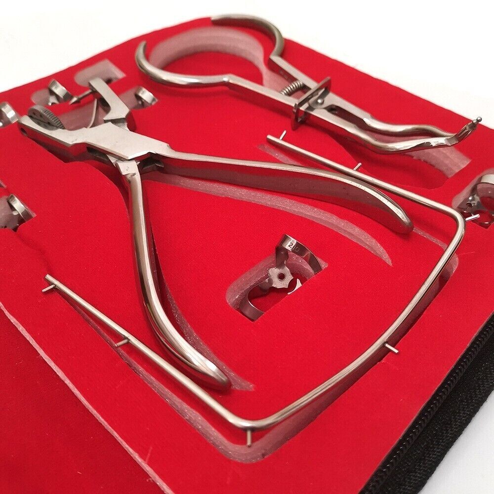 Rubber Dam Starter Set Kit with Frame Punch Clamps Dental Instruments Dam Sheets