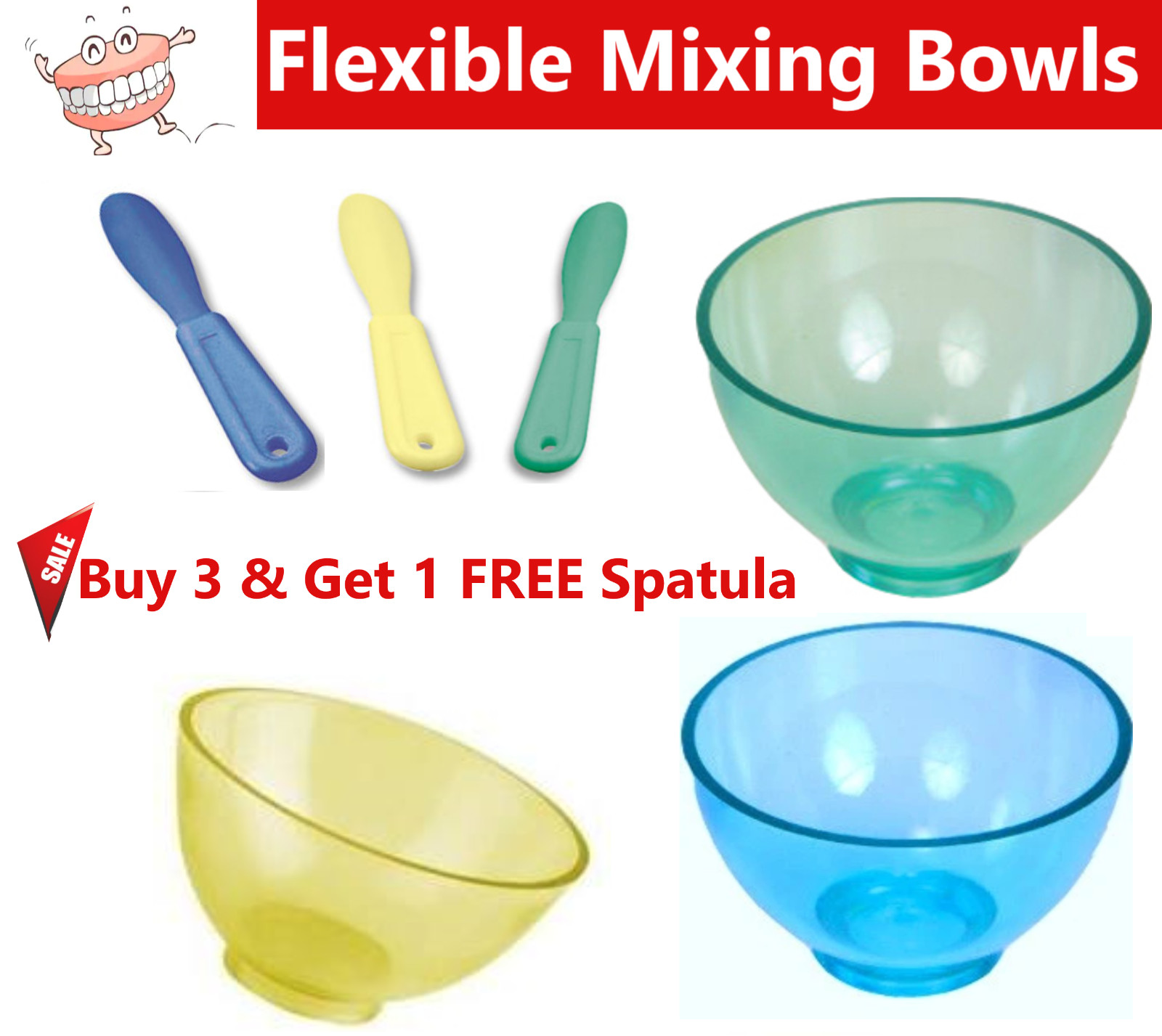 Dental Lab Flexible Rubber Impression Mixing Alginate Bowl – All Sizes & Colors