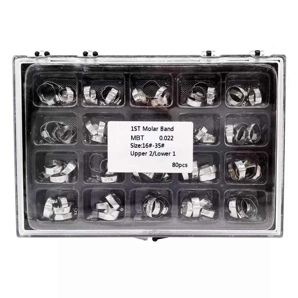 80Pcs Dental Orthodontic Bands with Buccal Tube 1st Molar MBT 022″ 16#-35#