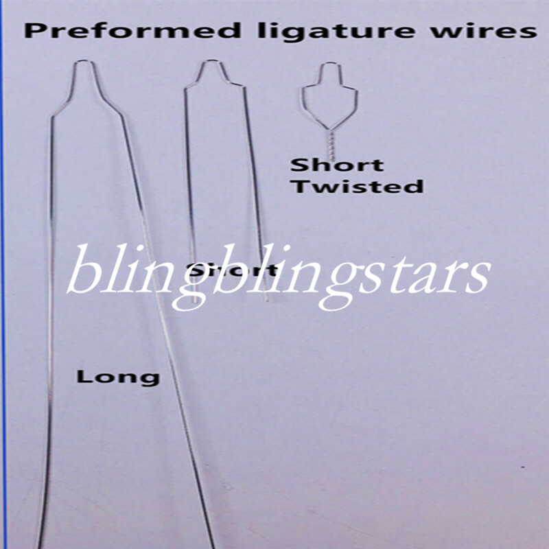 100 Pcs Dental Orthodontic Bracket Preformed/Kobayashi Ligature Wire Long/Short