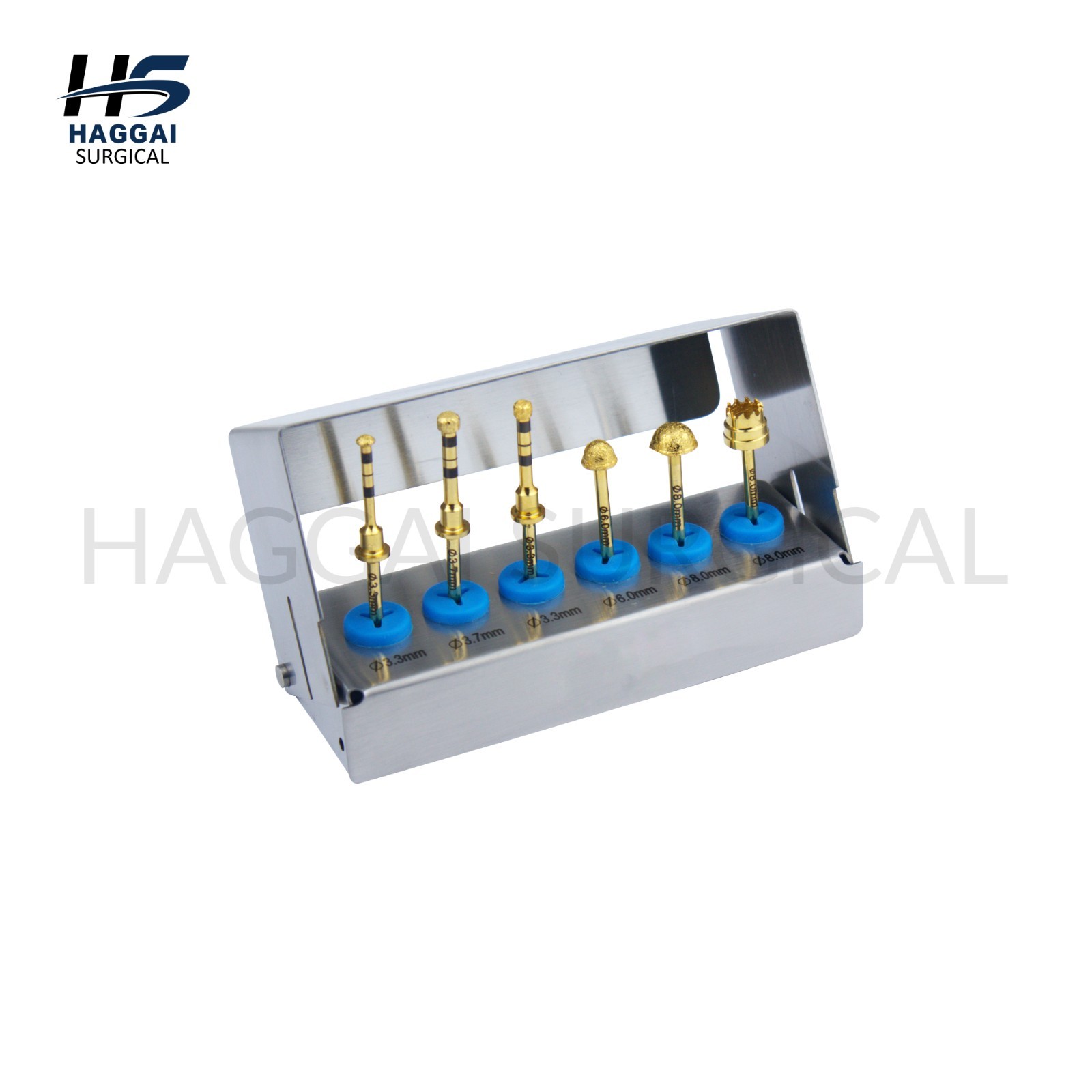 Diamond Coated Lateral Approach Kit Implant Prep Burs Set Golden Finish