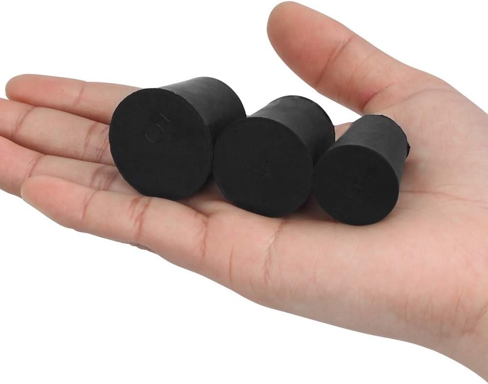 19-Pack 10 Assorted Sizes Solid Rubber Stoppers