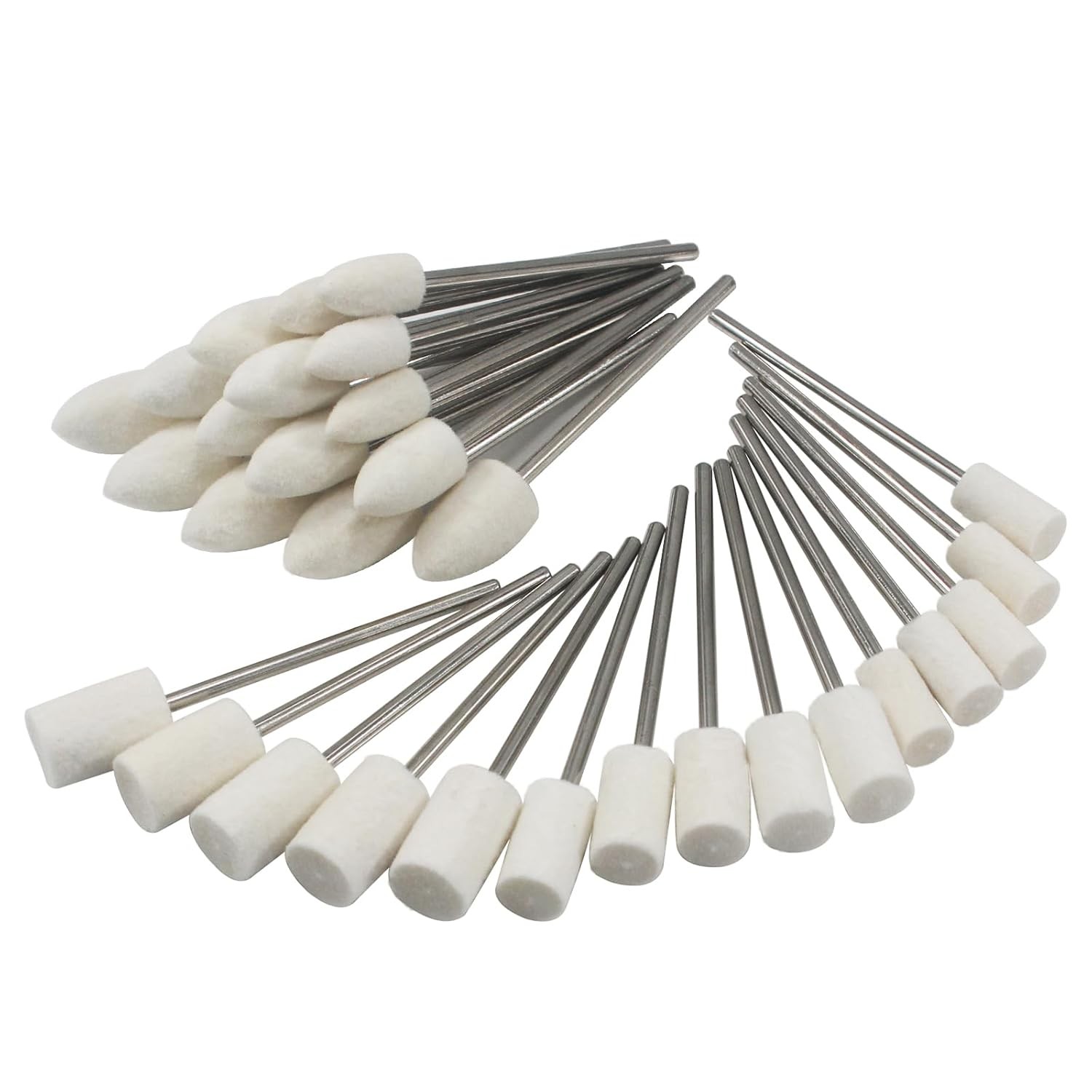 Luo ke 75mm Extra Long Flet Polishing Bits, 1/8» Extented Shank Cone & Cylinder