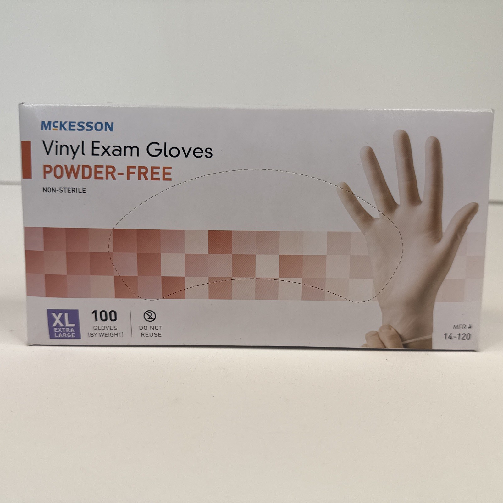 McKesson Stretch Vinyl Exam Non – Sterile Standar Glove X-LARGE 100 per Box