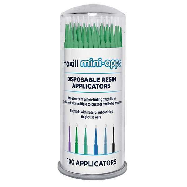 mini-apps Disposable Resin Applicators, Small, Green, 100/Tube.