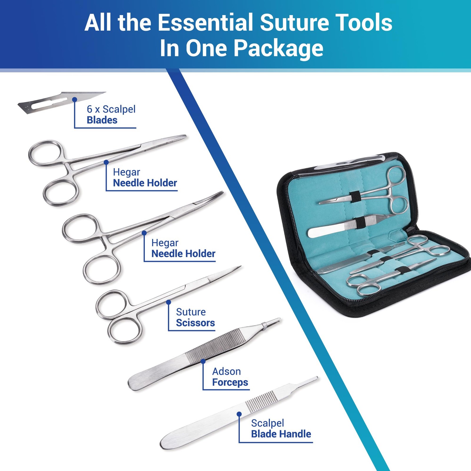 Sterile Sutures Thread & with Tools , First Aid Field Emergency Supplies, 16 …