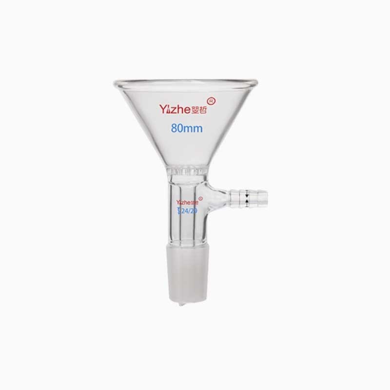 80mm Transparent Glass Filter Funnel with 24/29 Standard Joint School Lab Use