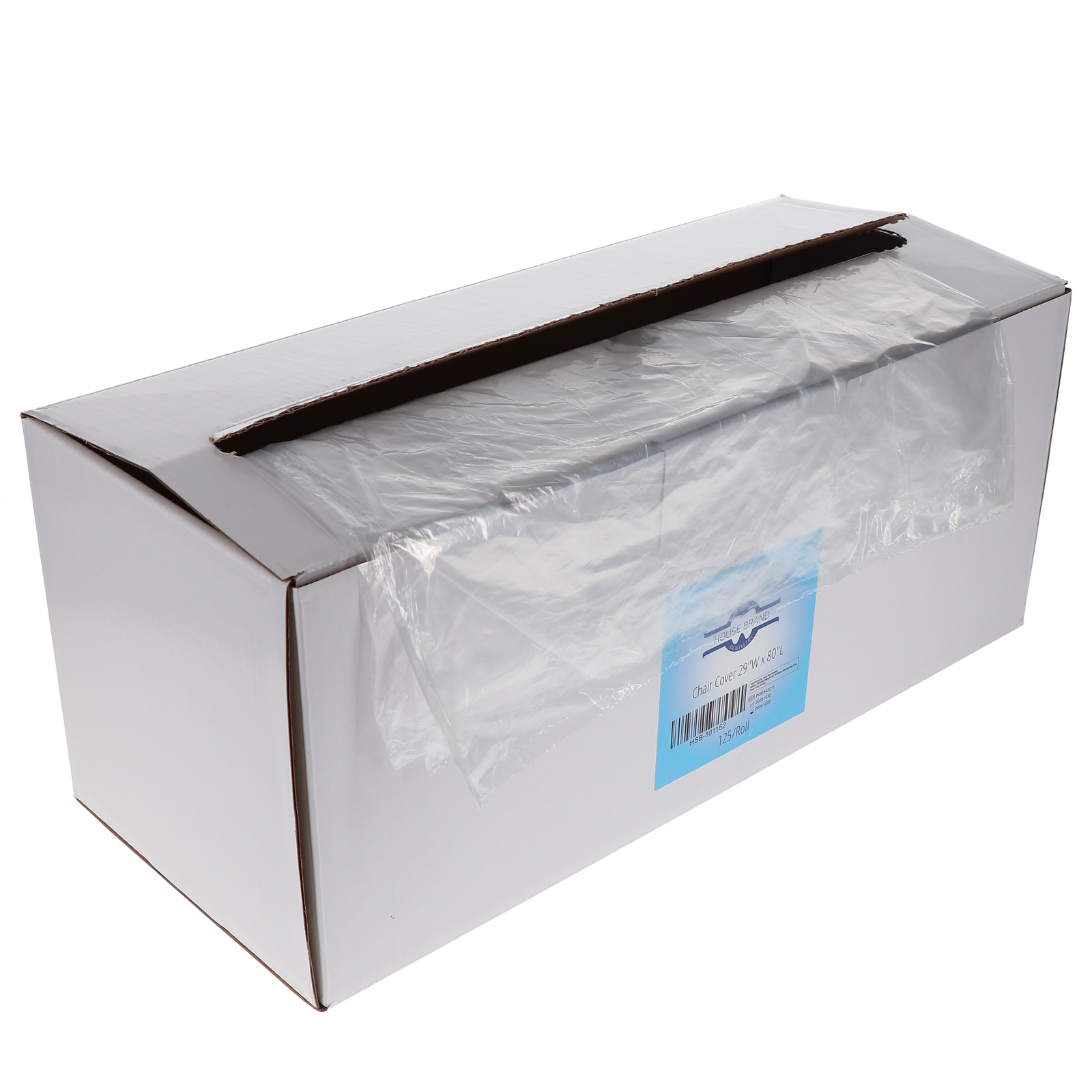 House Brand Dentistry 101162 Chair Full Cover Sleeves Poly 29″WX80″L Clear 125Pk