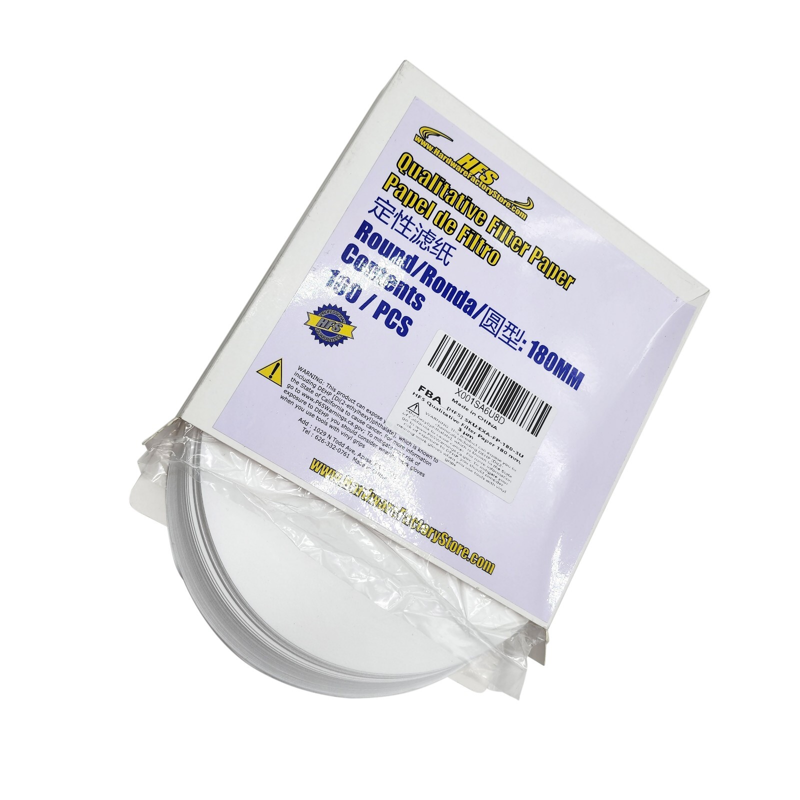 180mm Ashless Qualitative Filter Papers Lab 100PCS 1UM 3UM 6UM 11UM 20UM