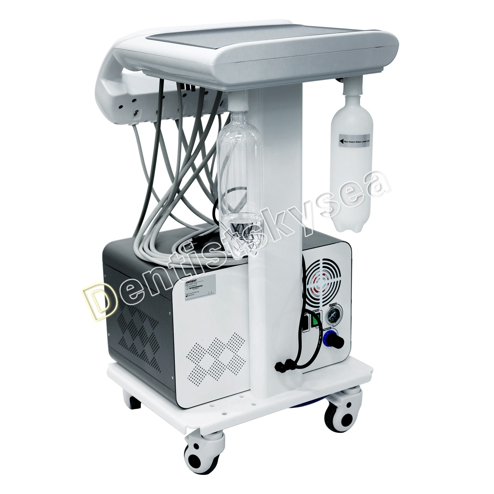 Mini Mobile Dental Unit with Air Compressor Portable Dental Therapy Cart Vet
