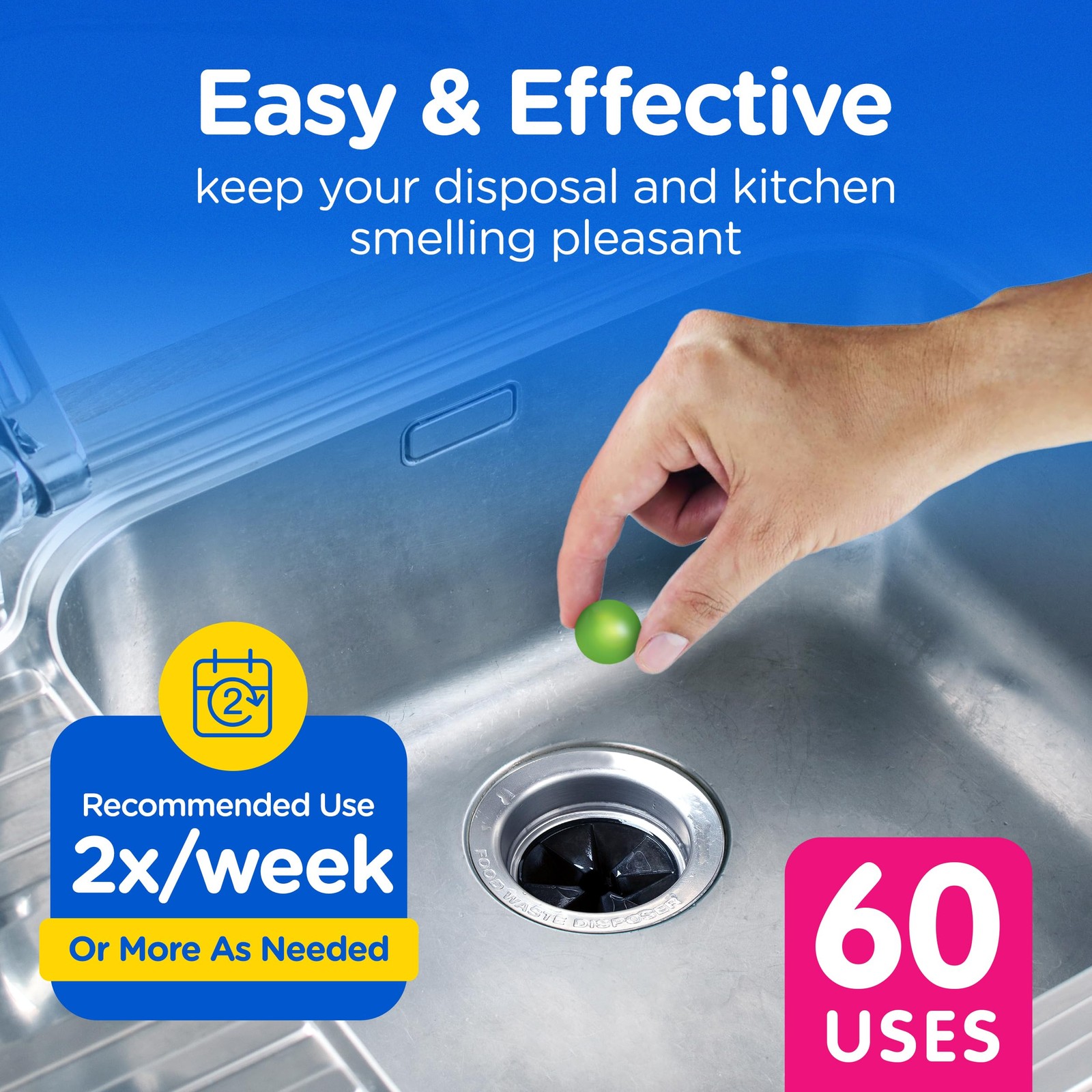 Compac Home Plink Garbage Disposal Cleaner 10 Count (Pack of 6), Multicolor