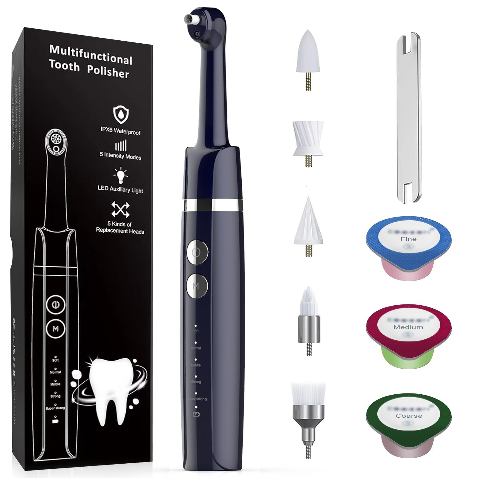 Tooth Polisher,Teeth Polishing Kit for Daily Cleaning,Polishing Then Whitening