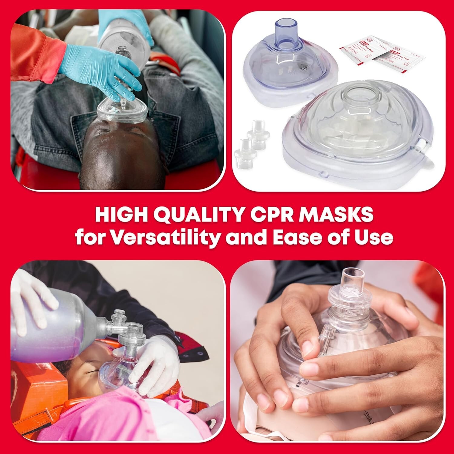 Disposable CPR Mask Combo for Adults & Infants with Gloves – Emergency Ready