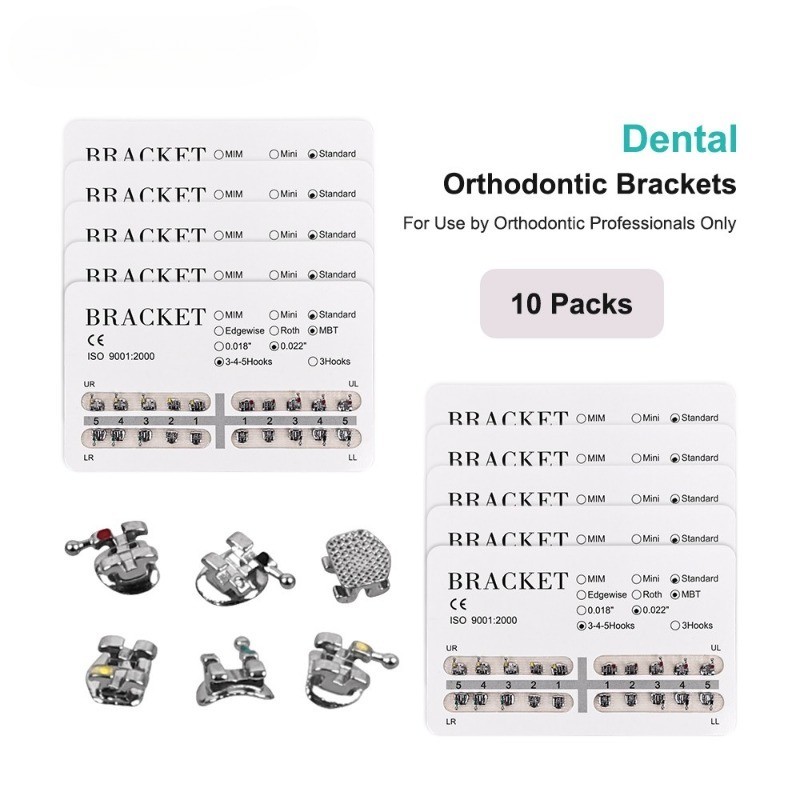 Dental Orthodontic Brackets Brace Mini/Standard 018/022 MBT/Roth with 3-4-5Hooks