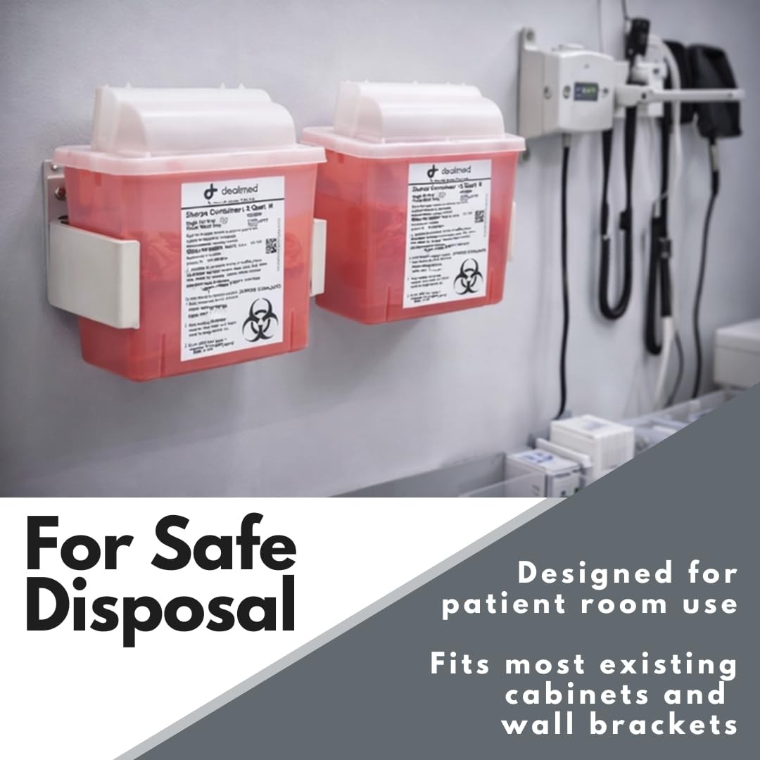 Dealmed Sharps Container 5 Quart Case Of 20 Mailbox Lid Puncture Resistant Red