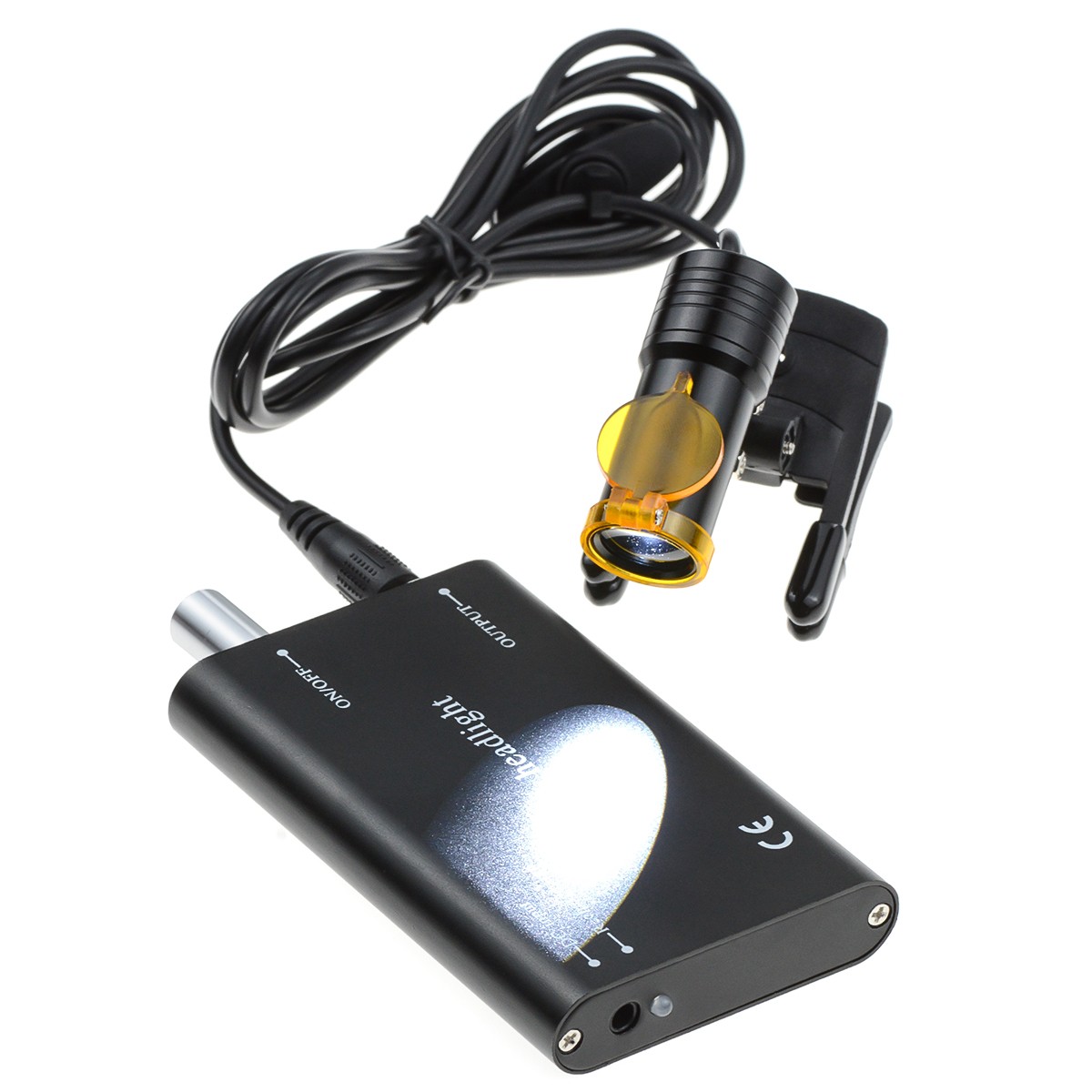 5W Dental Plastic Clip LED Headlight High Power Lamp+ Light Shield DY-007 Black