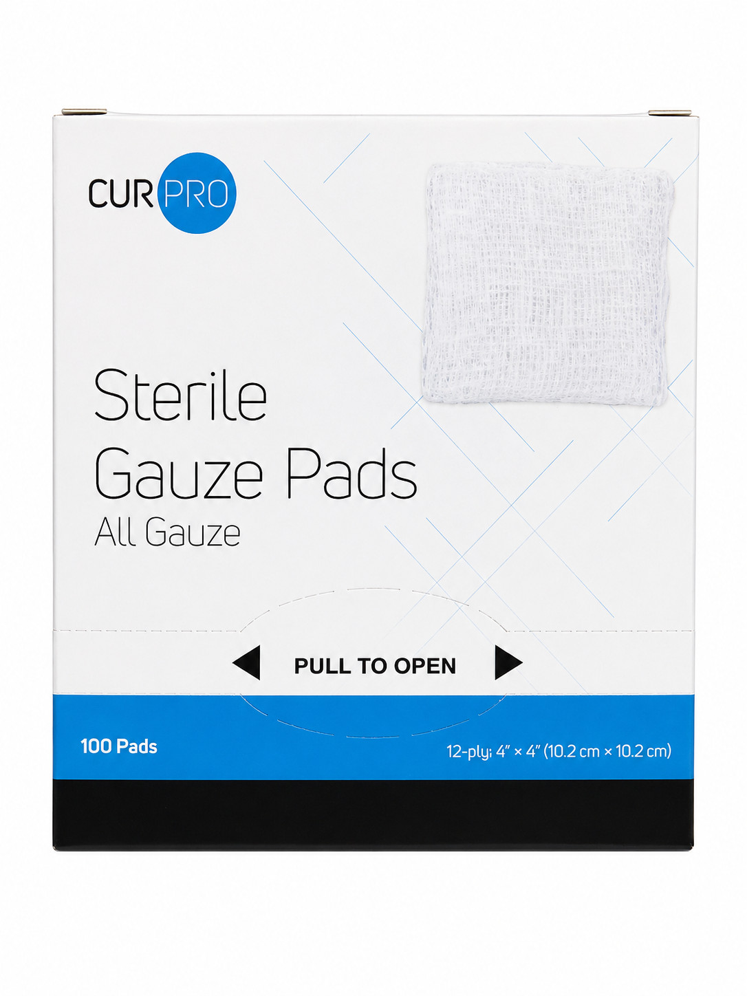 Dynarex Sterile Gauze Pads 4» x 4», 12-Ply, Box of 100 #3354