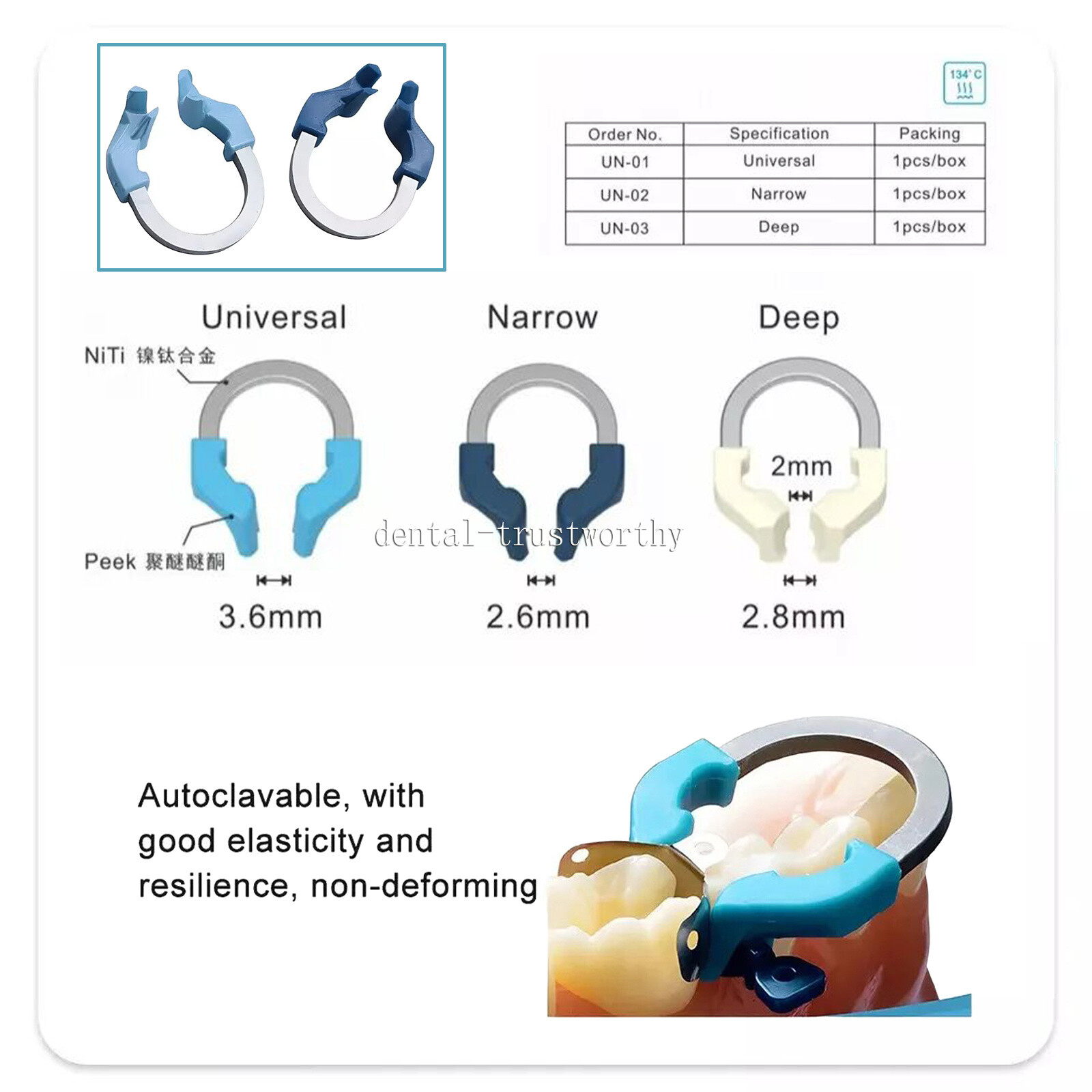 Dental Matrix Bands Ring Sectional Matrice Clamp Fit Garrison Palodent V3 System