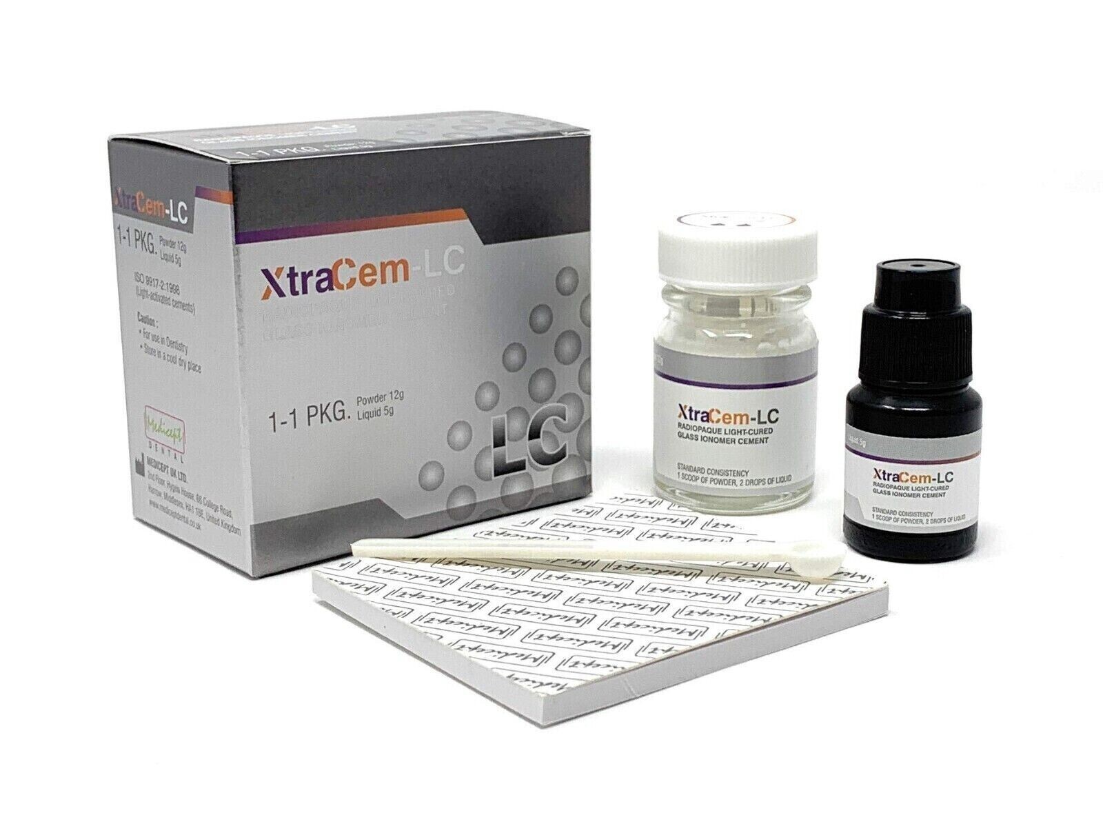 Medicept XtraCem LC Radiopaque Light Cure Glass Ionomer Cement (Free Ship)