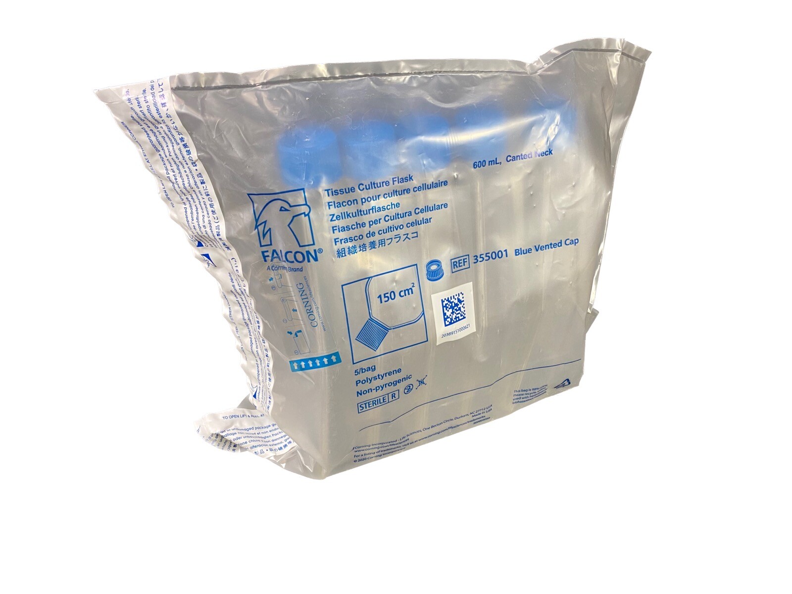 FALCON Polystyrene 600mL Canted Neck Tissue Culture Flask 355001 (15/pk)
