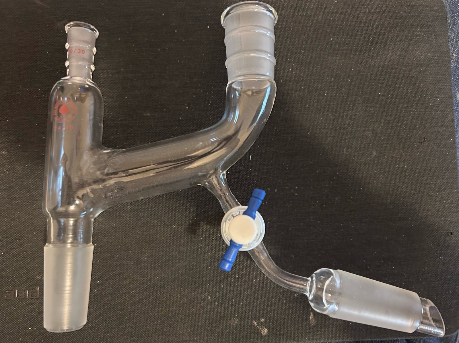 Adapter, claisen 29 with PTFE stopcock. Mint Condition. Never Used. 2 In Stock!