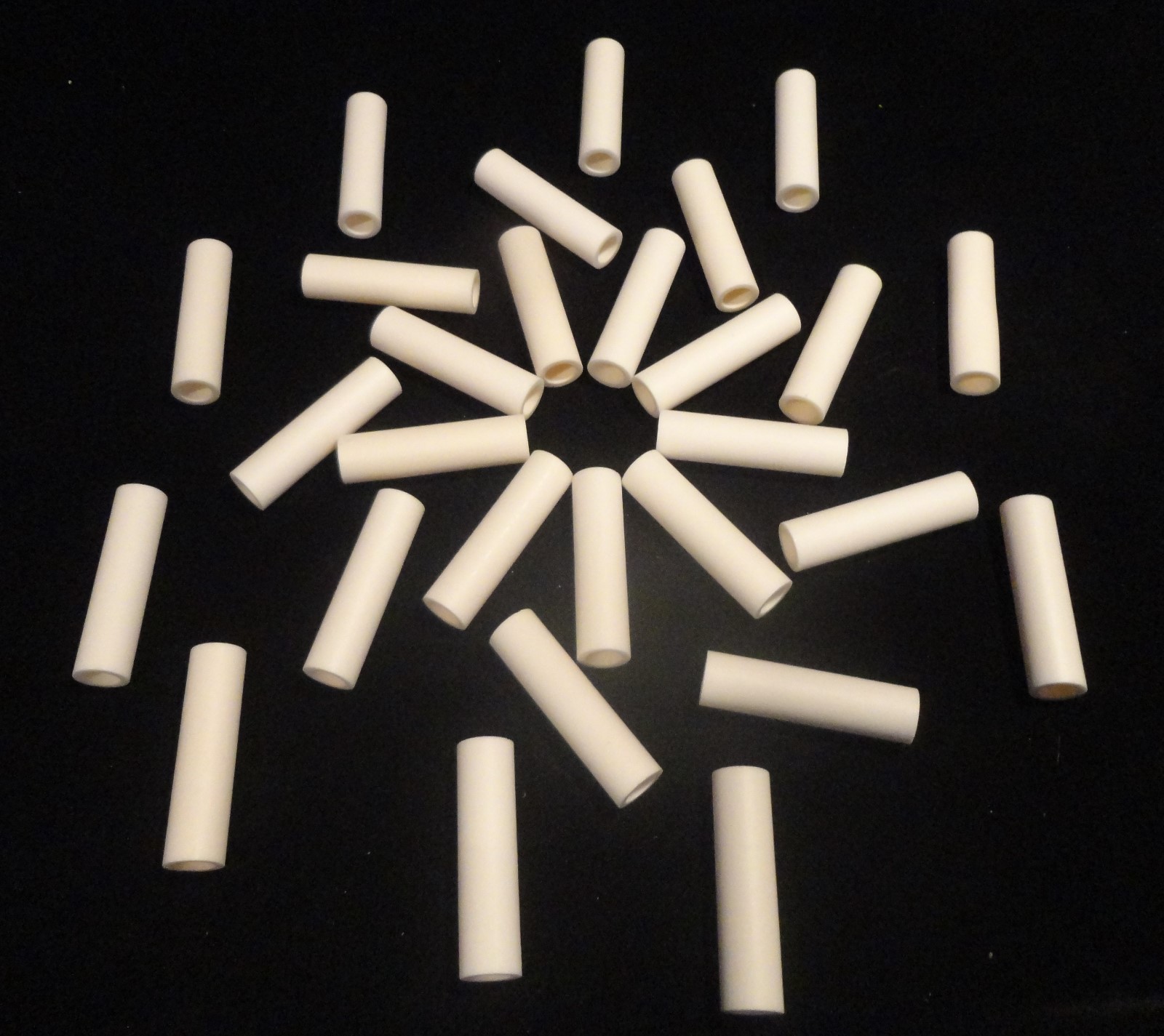 LOT OF TWO 0.575″ OD x 2.190” HIGH PURITY ALUMINA CERAMIC TUBE No.: 195