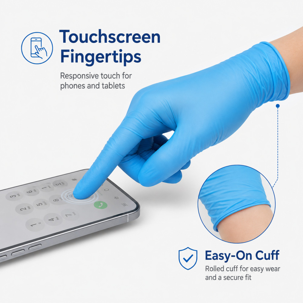 400PCS Disposable Nitrile Exam Gloves 4.5 mli Powder & Latex Free Cleaning Glove