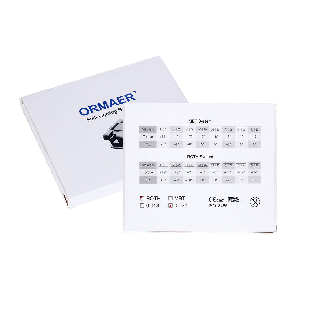 1Set Dental Orthodontic ORMAER Self-Ligating Bracket&Buccal Tube Roth 022 Brace