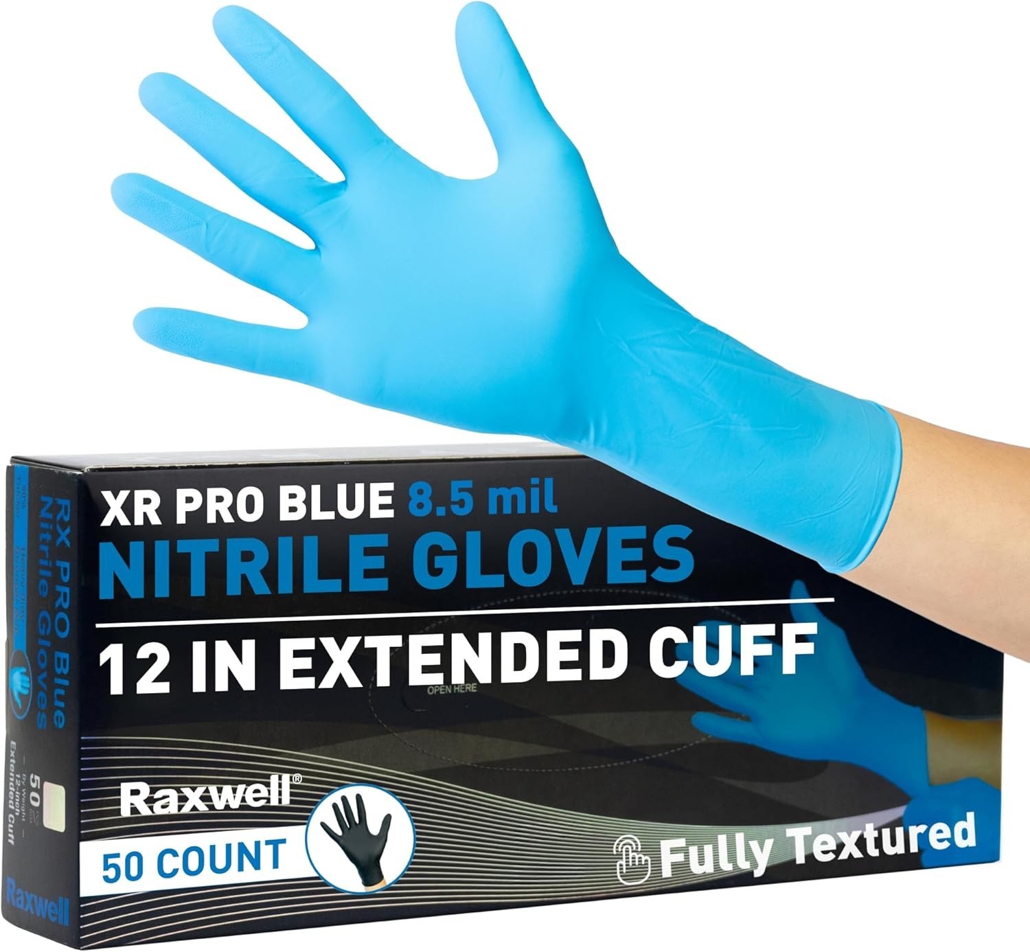 Nitrile Disposable Gloves – Waterproof Textured Grip – Heavy-Duty Cleaning Ru…
