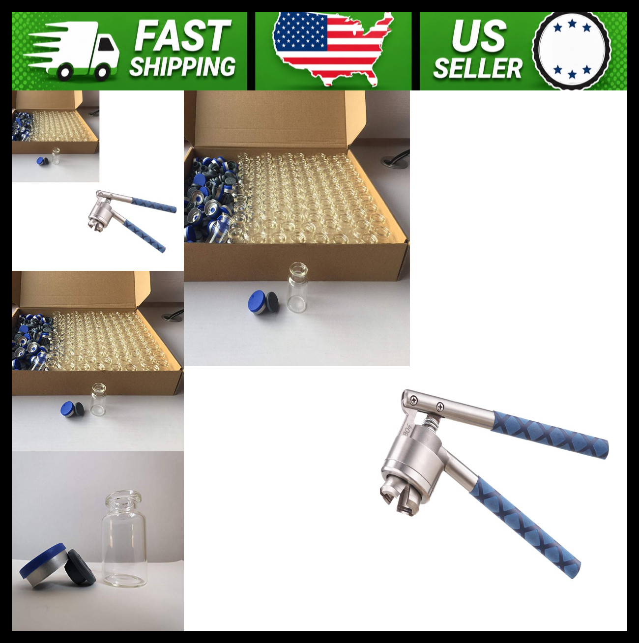 100pcs 10ml Clear Glass Headspace Vials with Flip Caps and Stoppers