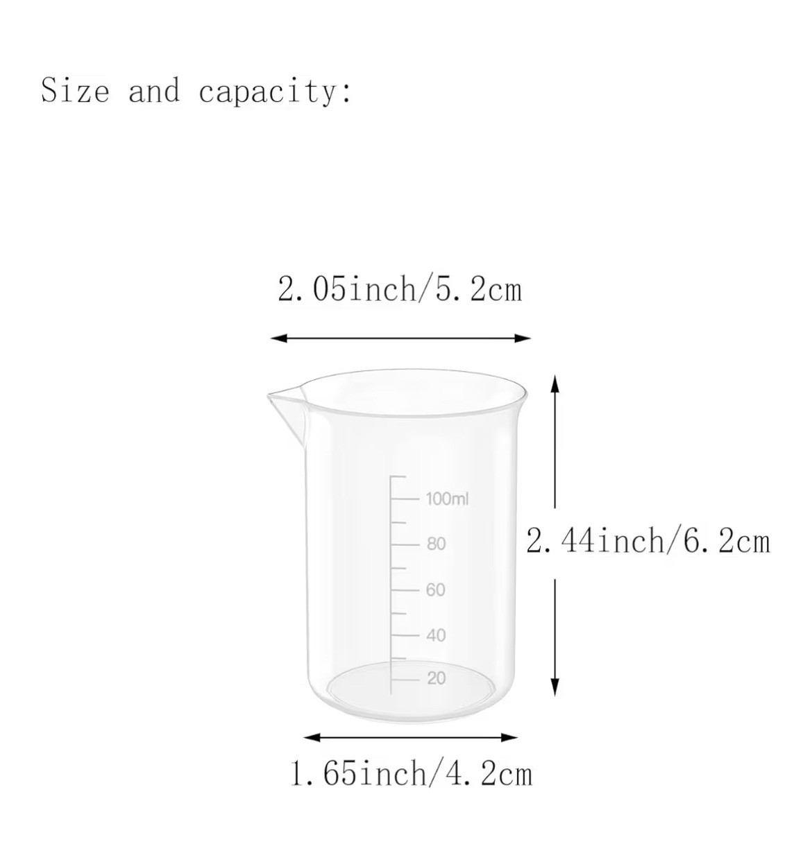 10 oz Transparent Lab Measuring Cup 300ml Plastic Beaker Cups for Sc12 PCS New