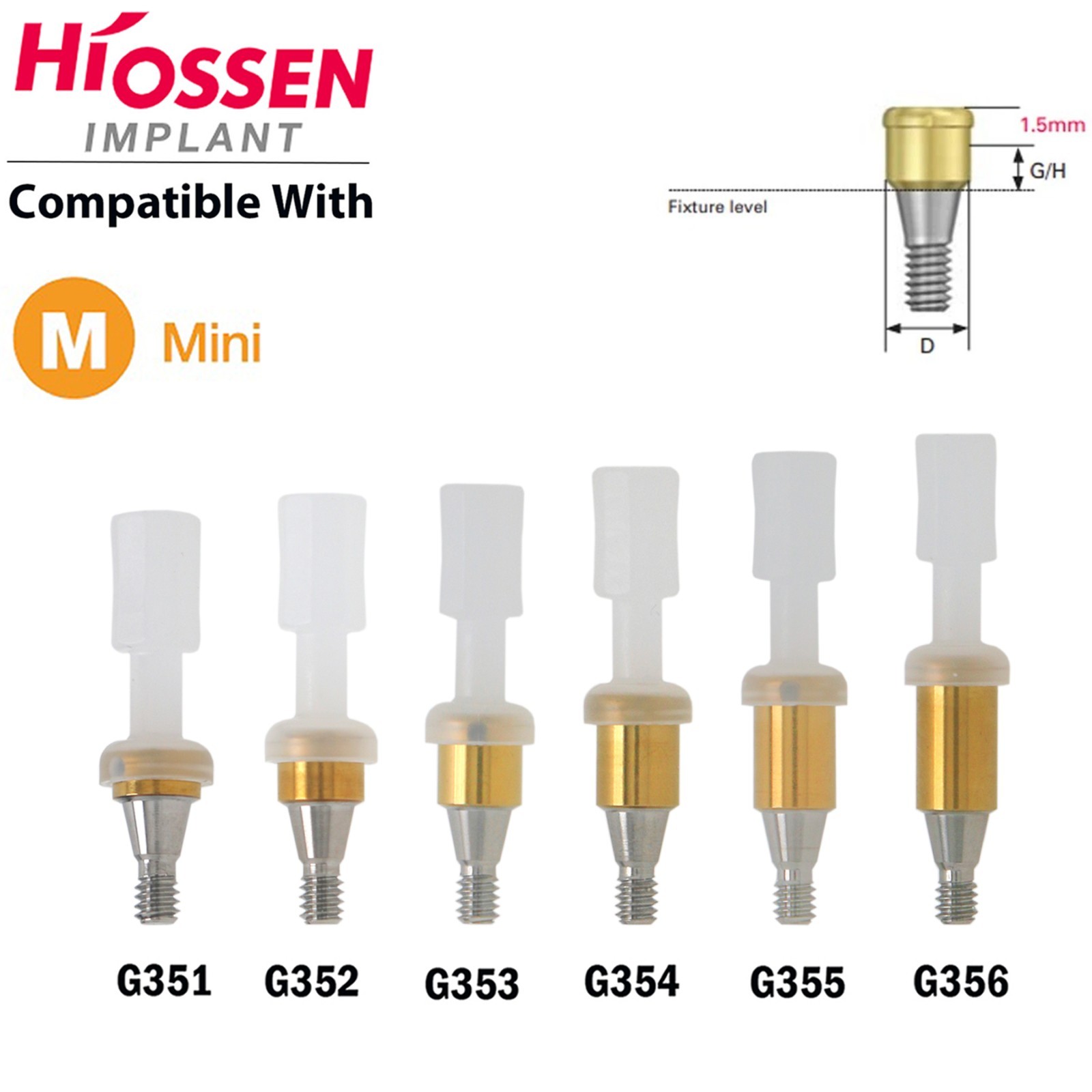 Dental Overdenture Titanium Locator Abutment For Multi Implant System Attachment