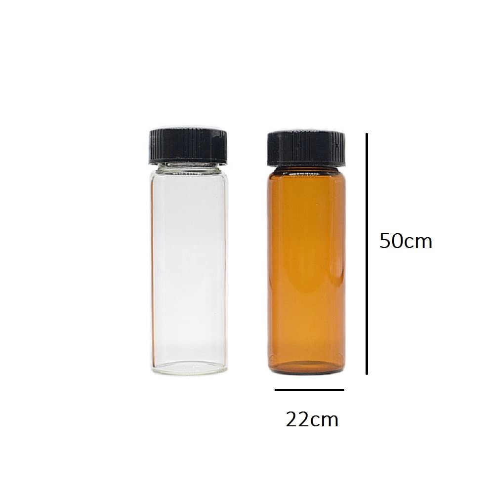 100 Pack 10ml Clear Glass Sample Vials Liquid Sampling Bottles with Screw Caps