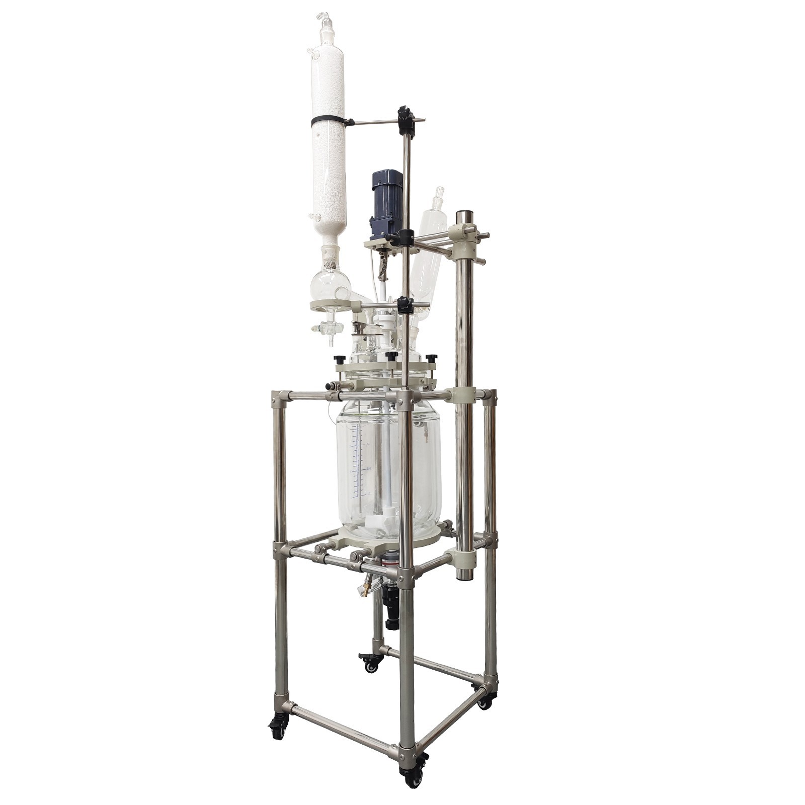 110V Jacketed Glass Reaction Vessel Professional Lab 20L Jacketed Glass Reactor