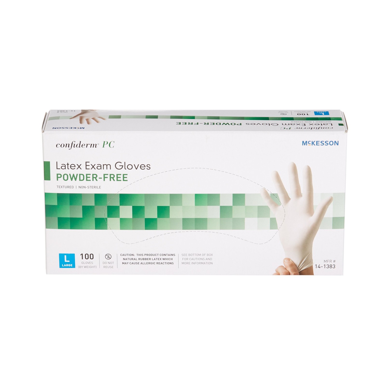 McKesson Confiderm Latex Exam Glove Standard Cuff Length LARGE 1000 per Case