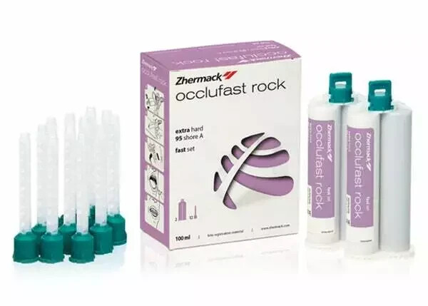 Zhermack Occlufast Rock Bite Registration Extra Hard Fast Set 2pk w/ Tips ‘K