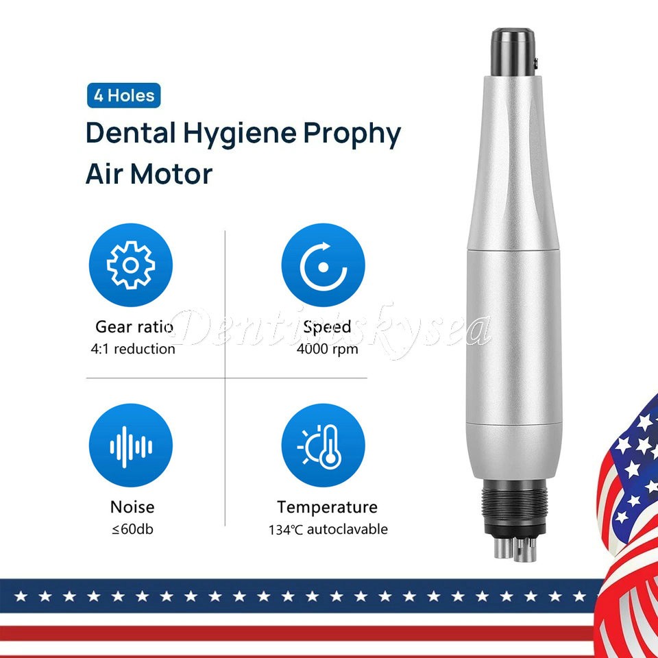 Premium Plus Dental Hygiene Prophy Handpiece Air Motor 4 Holes & 4:1 Nose Cone