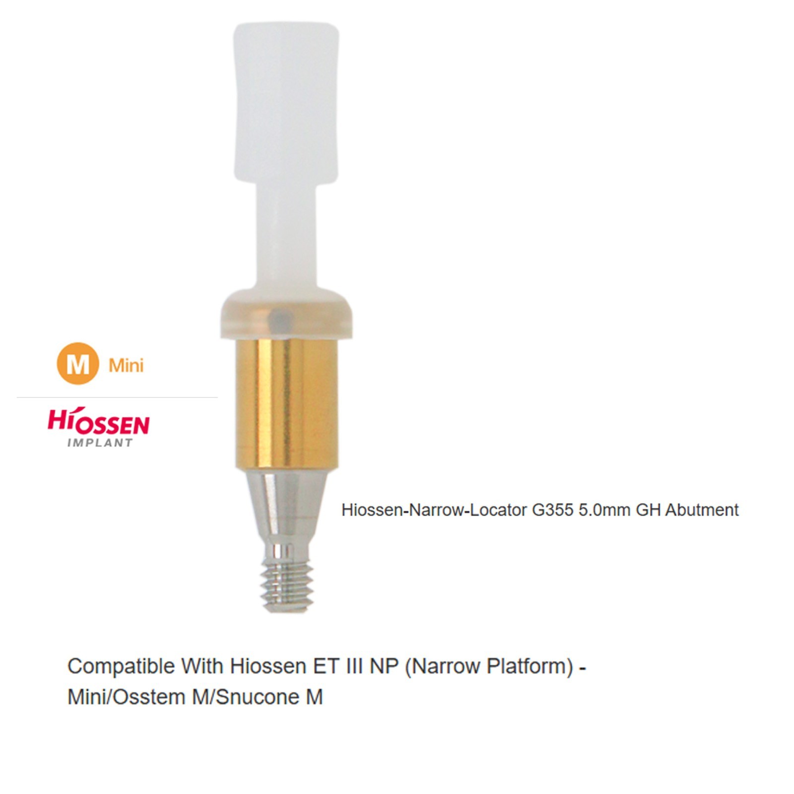 Hiossen Osstem Regular Mini Inter Hex Platform Fits Overdenture Locator abutment