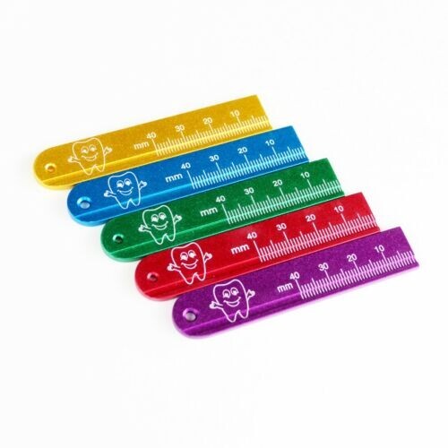 5Pieces Dental Aluminum Metal Endodontic Endo Ruler 5 Colors