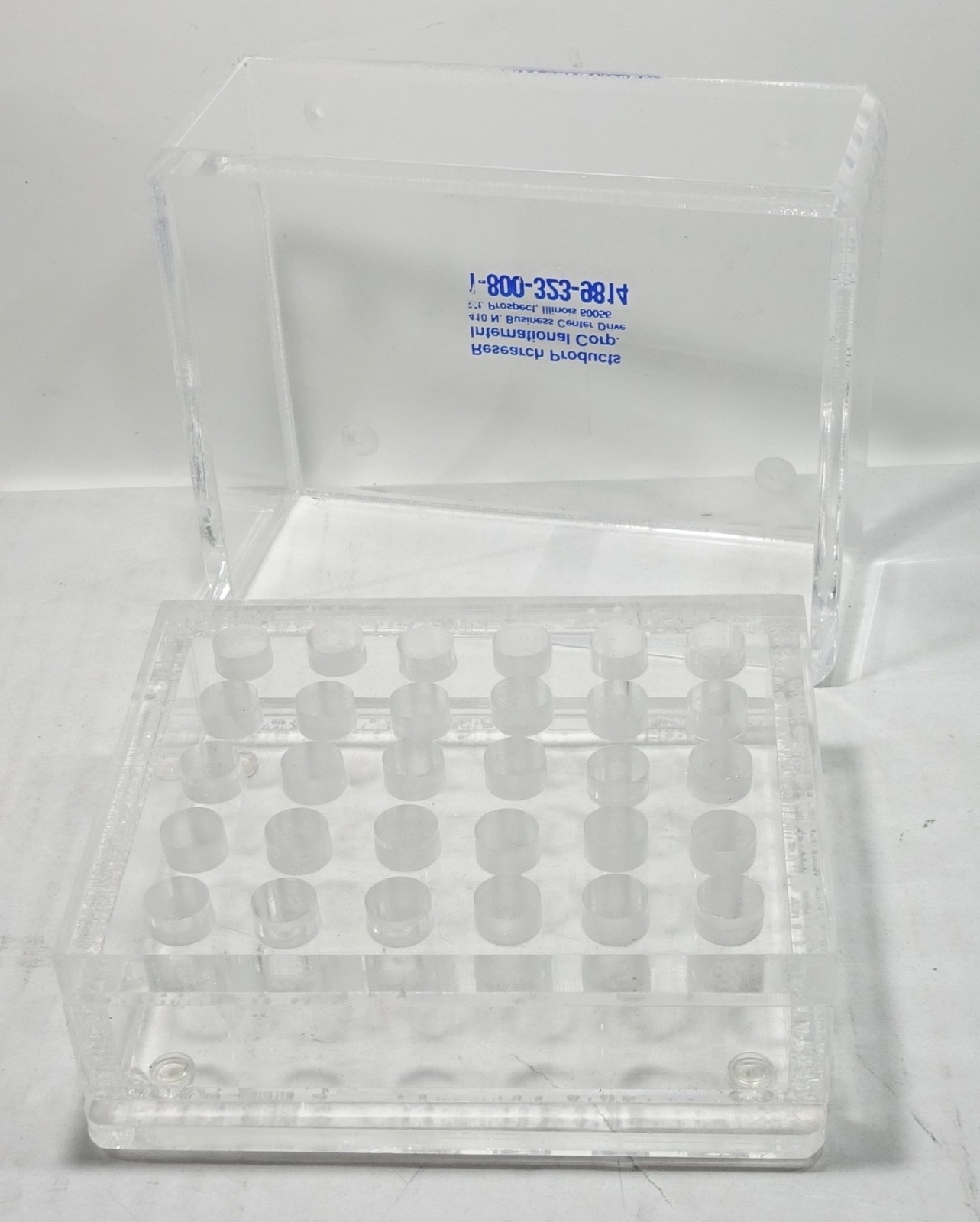 RPI Acrylic Beta Radiation Shielding & Storage, 3/8″ Thick for 1.5/2mL Tubes