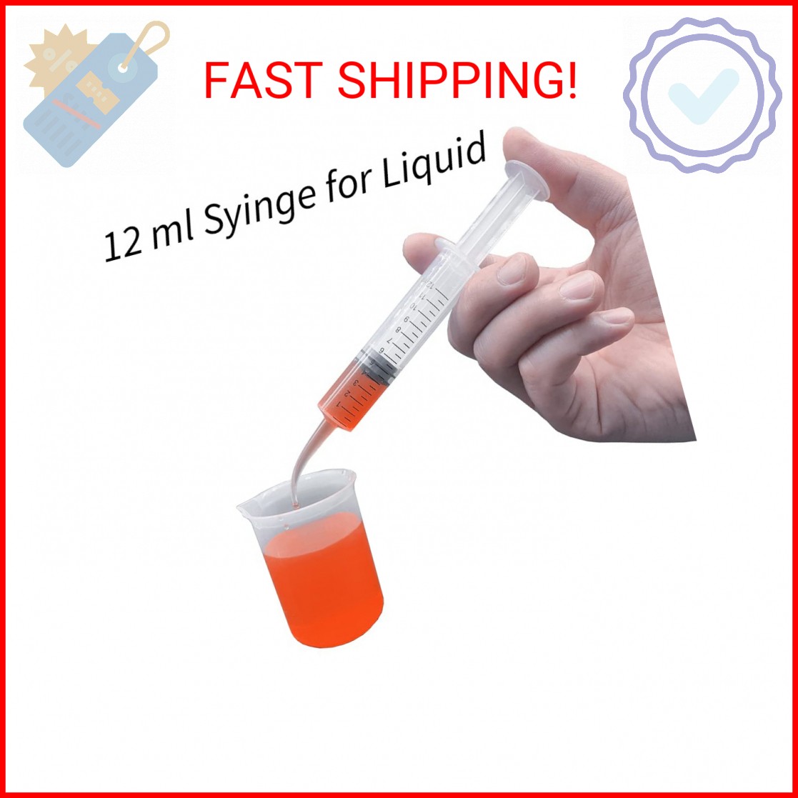 Wisdom Teeth Syringe, 5 Pack Irrigation Dental Syringes with Measure Scale & Cur