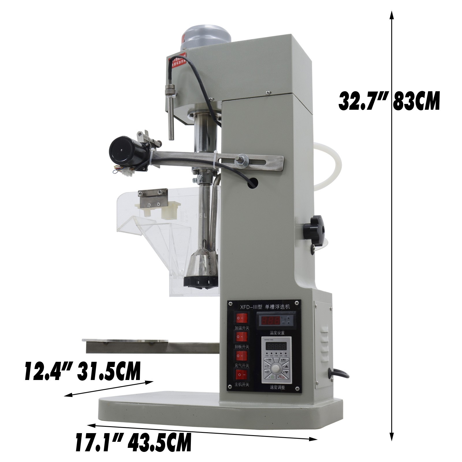 110V Lab Metallurgy Mineral Processing 1.5L Flotation Machine Adjustable Speed