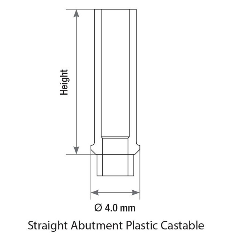 10x Straight Plastic Castable UCLA Prosthetic Int Hex 2.42mm Connection Dental