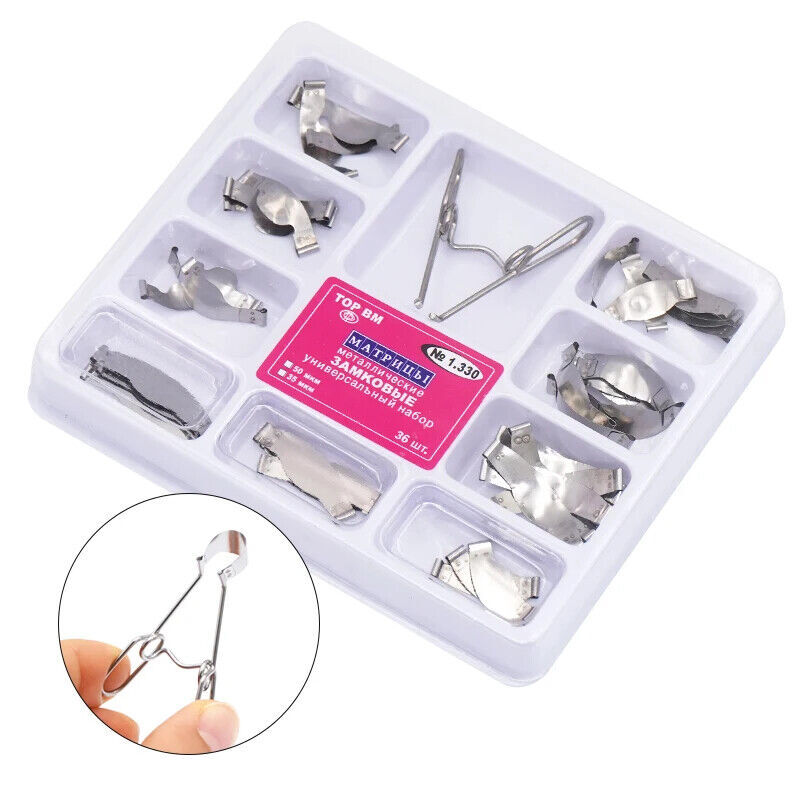 Dental Saddle Contoured Matrices Matrix 35μm/50μm with Springclip TOR VM № 1.330