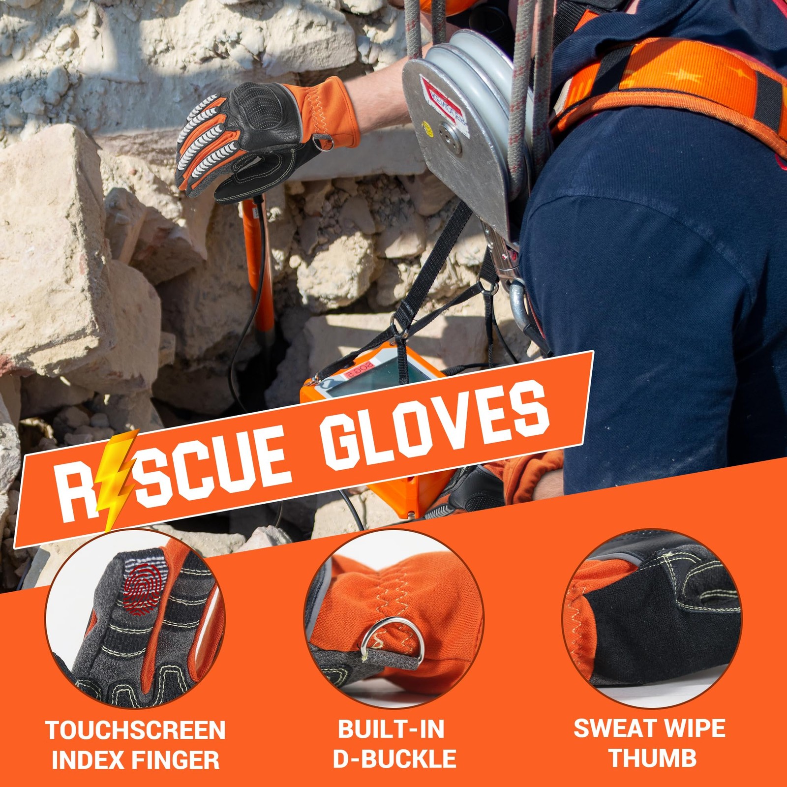 Handlandy Firefighter Rescue Extrication Glove Heavy Duty Impact Safety Gloves