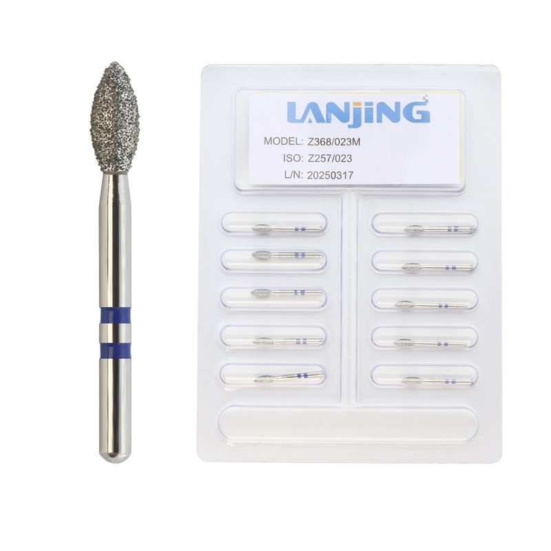 Zirconia Diamond Burs Friction Grip Egg Football Ball Round End Taper Cylinder