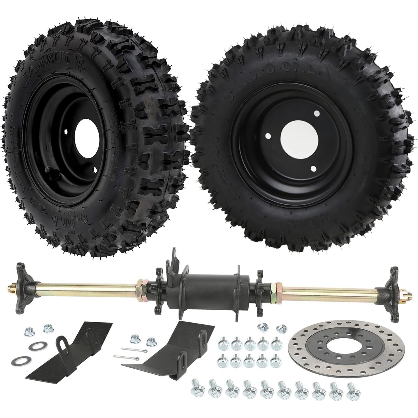 28 Rear Live Axle Kit 4.10-6 Wheels Tires 3 Lug Go Kart ATV Buggy Disc Brake 420