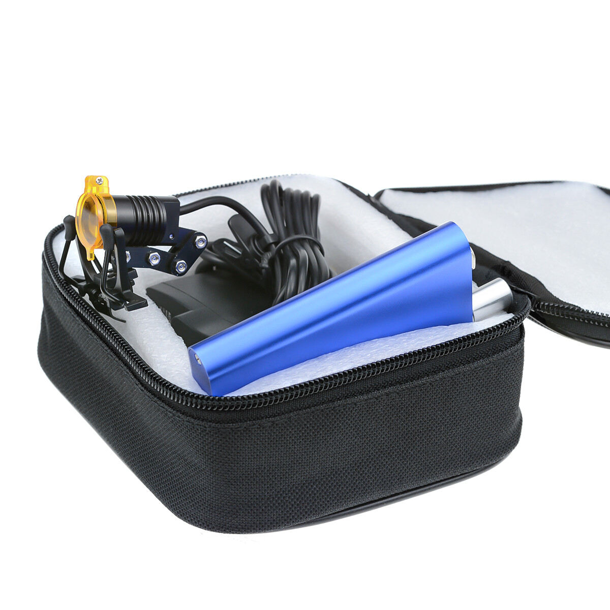 3W Dental Metal Clip LED Headlight High Power Lamp with Light Shield Blue